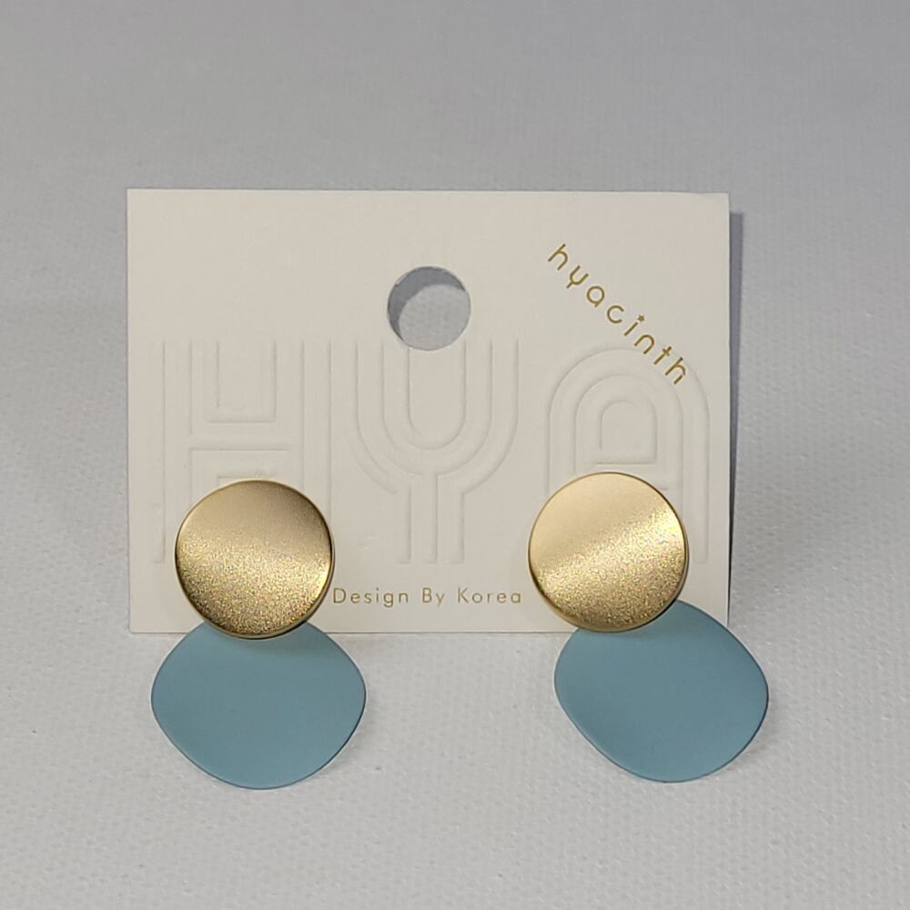 Post Earrings Gold Blue‎ Round Hoop Tiered Dangle Drop Fashion Jewelry Alloy